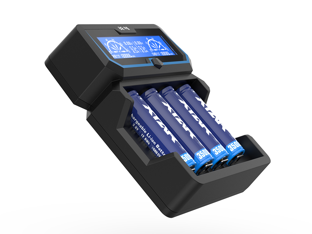 Xtar X4 Ansicht mit Akkus