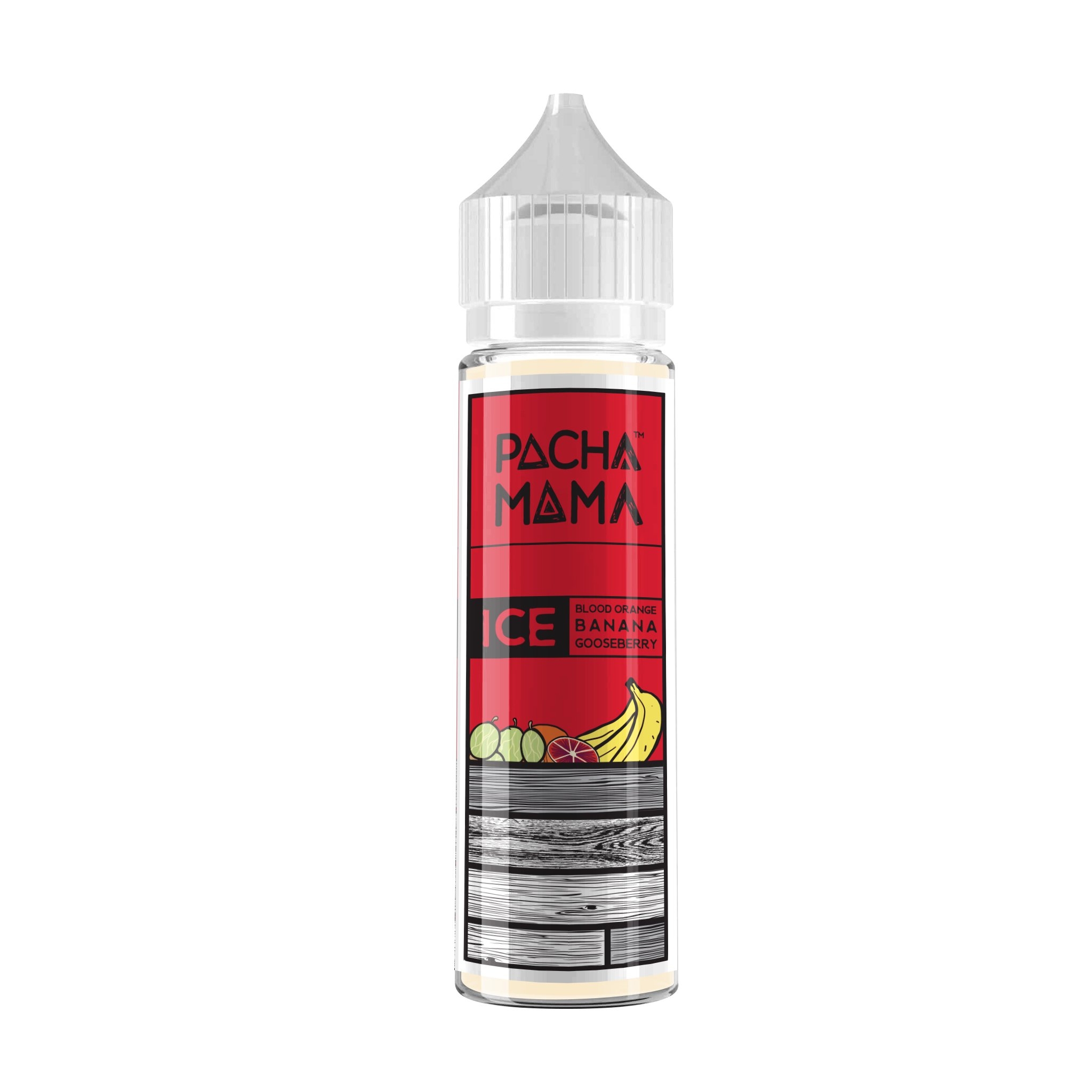 Pacha Mama Blood Orange, Banana, Gooseberry Ice-50ml Shortfill-0 mg