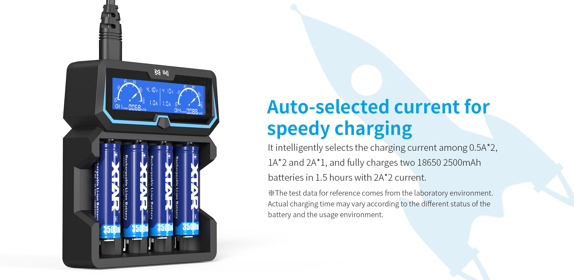 Xtar X4 smarter Ladevorgang