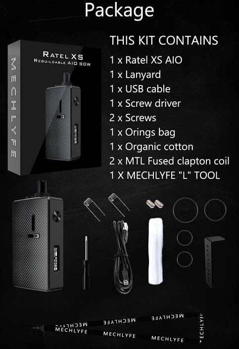 Mechlyfe Ratel XS AIO 80W Lieferumfang